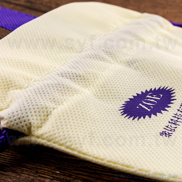 客製化束口袋-單色網版印刷-不織布材質加提袋-製作推薦環保束口包-8648-8